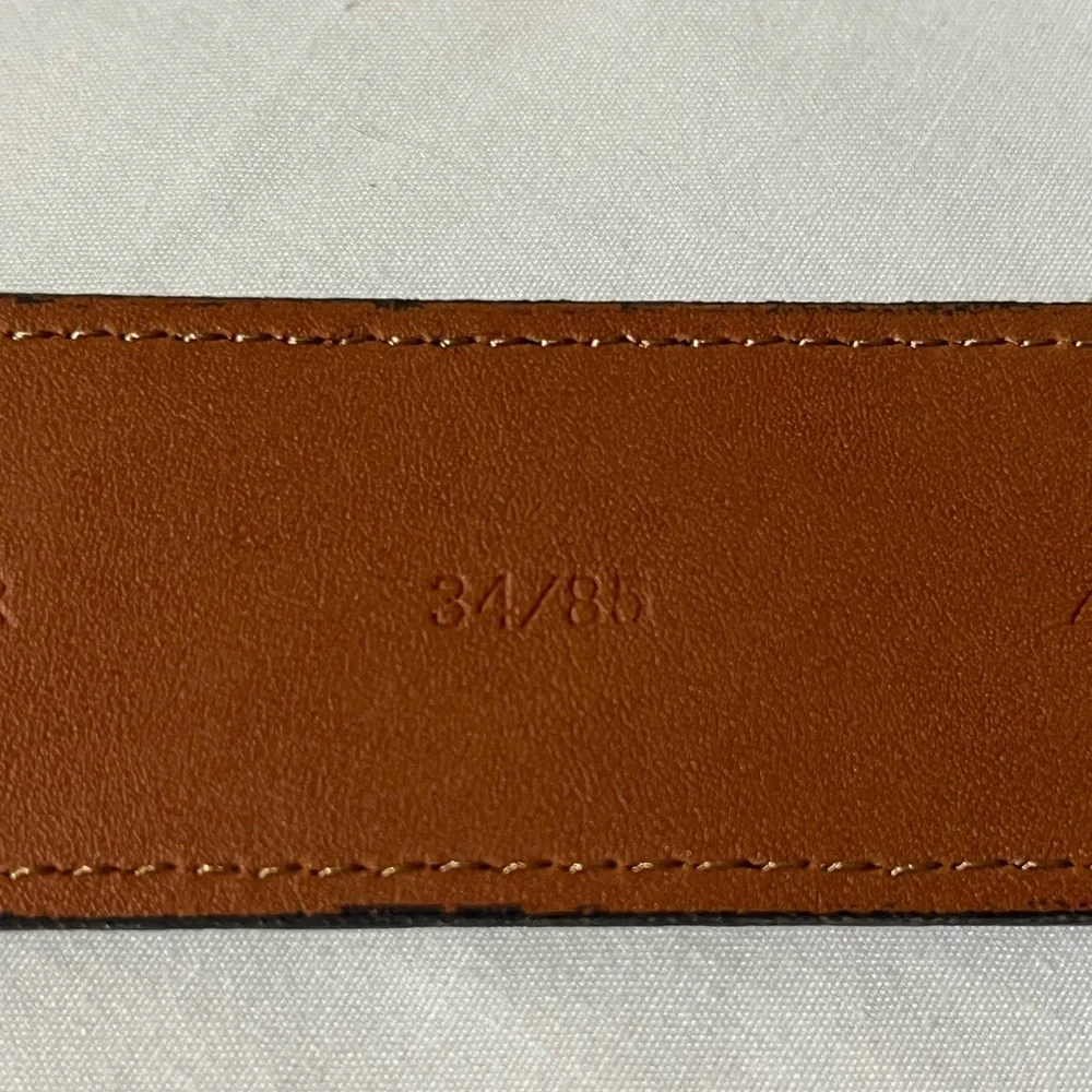 NEW Jos A Bank Leather Belt Men's Black Silver Buckle with Leather Accent